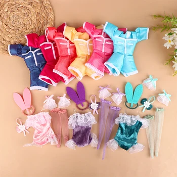 1 комплект кукольной одежды, шорты с коротким рукавом, сексуальное платье с кроликом, повязка на голову, чулки, униформа для вечеринки, 30-сантиметровая кукольная юбка-игрушка