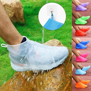 1 пара многоразовых водонепроницаемых чехлов для дождевой обуви, открытый силиконовый прозрачный нескользящий износостойкий чехол для обуви, бесплатная доставка