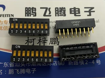 1ШТ Импортный японский переключатель кода набора номера A6E-9101 9-битный прямой штекер 2,54 мм тип ключа с плоским циферблатом
