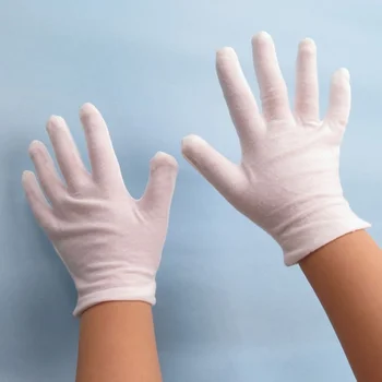 2 пары детских белых хлопчатобумажных перчаток для мальчиков и девочек, белые танцевальные перчатки, детские белые перчатки для соблюдения этикета