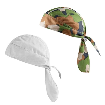 2 шт. Быстросохнущий головной платок, велосипедная кепка, летняя мужская бандана для бега и верховой езды, капюшон, повязка на голову, белый и камуфляжный