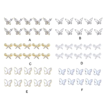 3D Art Butterfly-Дизайн ногтей, стразы, драгоценные камни, хрусталь, 3D Художественные украшения, металлические заклепки, ювелирные изделия