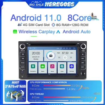 4G + Wifi 2Din Android 11 Автомагнитола Для Kia CARNIVAL ROND7 CEED RIO CERATO 2006-2011 DVD-плеер Carplay Bluetooth 8G + 128 ГБ Аудио