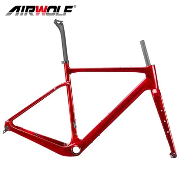 Airwolf 2023 Новая Карбоновая Рама для Шоссейного велосипеда T1100 Super Light Carbon Frameset: Рама + Вилка + Подседельный штырь + Зажим + Гарнитура, бесплатная доставка