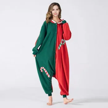 Alherff Christmas for women теплая цельнокроеная пижама из кораллового бархата, удобная и теплая пижама свободного кроя в рождественском стиле