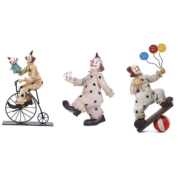 HLZS-Креативные Статуи цирковых клоунов, украшения для клоунов, Скульптуры из смолы для домашнего декора, поделки ручной работы, коллекционные художественные фигурки