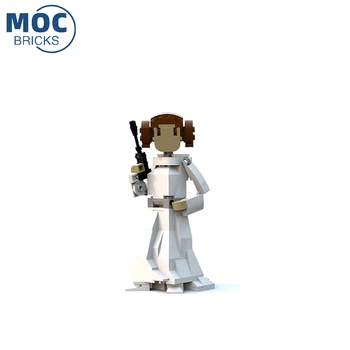 MOC Brickheadz Серия Space War Модель костюма принцессы Леи Украшения Сборка своими руками Строительные блоки Игрушки Подарки для детей
