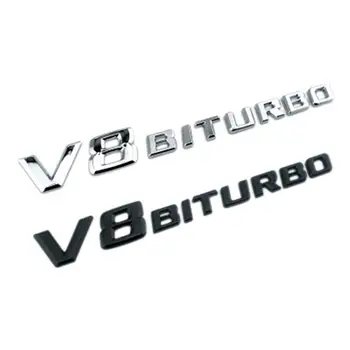 Автомобильная эмблема Логотип автомобиля Значок BITURBO Elblem Подходит для наклейки на кузов автомобиля Mercedes