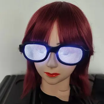 Акриловые Светящиеся очки со светодиодной подсветкой Веселого красного цвета, Реквизит для Карнавальной вечеринки, Поддельные очки