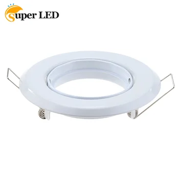 Белая круглая металлическая рама для светильников, фитинги для светильников - диаметр 90 мм, вырез 62 мм