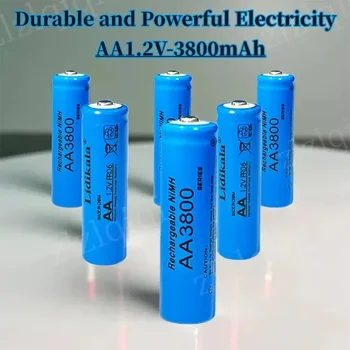 Бесплатная доставка оригинальной никель-водородной батареи 1.2 В AA 3800 мАч, щелочной аккумуляторной батареи 1.2 В AA NI-MH