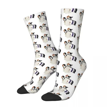 Бесполые ситцевые носки с кошками Harajuku Высококачественные Чулки Всесезонные Носки Аксессуары для мужских и женских рождественских подарков