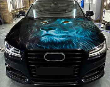 Виниловая наклейка с изображением льва на капоте автомобиля, полноцветная наклейка # 2, подходит для любого автомобиля