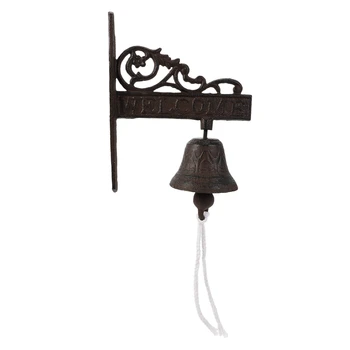 Винтажный коричневый металлический дверной звонок в скандинавском стиле, Настенный Приветственный Беспроводной дверной звонок, украшение сада на крыльце