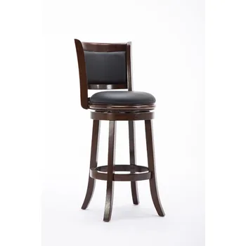 Вращающийся деревянный кухонный барный стул Boraam Augusta 30 дюймов, стул для бара Cappuccino