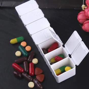 Высококачественная портативная Ежедневная 7-дневная коробка для таблеток Брайля, Еженедельное хранение лекарств, Органайзер для лекарств, Подарочная коробка для таблеток Еженедельно