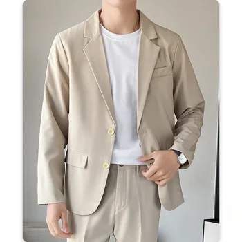 Высококачественный мужской трендовый повседневный блейзер, свободный однобортный пиджак, модный красивый топ, роскошное пальто для вечеринок.