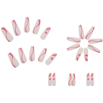 Долговечные искусственные ногти с блестками, милые очаровательные накладные ногти многоразового использования для профессиональных салонов нейл-арта