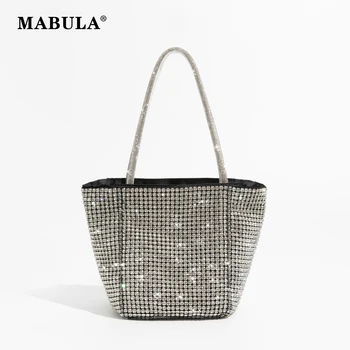 Женские блестящие вечерние сумки бренда MABULA с блестящим хрусталем, портативная сумочка для вечеринки 2023, свадебная сумочка-тоут, свадебный кошелек