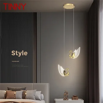 Жестяной Скандинавский Креативный подвесной светильник с лебедем, люстра, подвесной светильник, современный светильник для гостиной, столовой