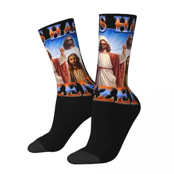 Зимние Теплые Прохладные Женские Мужские Носки Jesus Has Rizzen Христианские Религиозные Дышащие Футбольные Носки