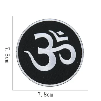 Значок для медитации Йоги Нашивка с буддийской Мантрой Религиозный Элемент Вышивка Аппликация Ткань для лоскутного шитья Ученика буддиста своими руками