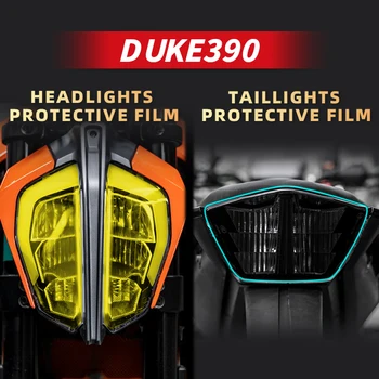 Используйте для KTM DUKE390 Комплект Прозрачной пленки для Фар и Задних Фонарей из высококачественного ТПУ, Защитную пленку Для Аксессуаров для мотоциклов