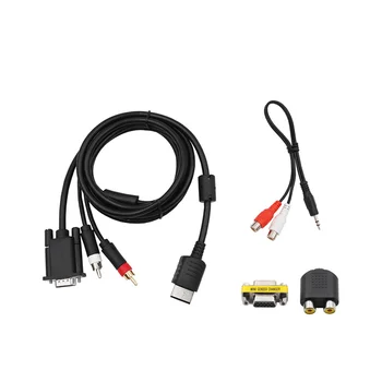 Кабель VGA для Dreamcast High Definition + 3,5 мм к 2-штекерному адаптеру RCA для игровой консоли HD Adapter Cable