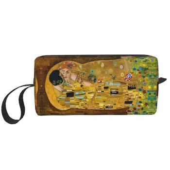 Косметичка Gustav Klimt The Kiss На молнии, Абстрактная Косметичка Freyas Art, Дорожная Косметичка Для Туалетных Принадлежностей, Маленькая Косметичка Для Макияжа, Сумка Для Хранения Me