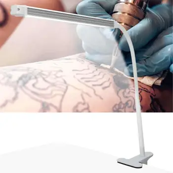 Лампа для тату с регулируемым USB-разъемом, портативная настольная лампа-клипса для красоты ногтей, серебристый цвет