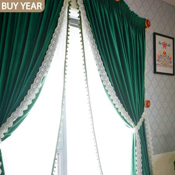 Легкие Роскошные шторы для гостиной Столовой Спальни В Американском Европейском стиле Картина маслом Бархат Шторы из бархатной ткани на заказ