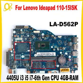 Материнская плата BIWP4/P5 LA-D562P для ноутбука Lenovo Ideapad 110-15-дюймовая Материнская плата с процессором 4405U i3 i5 i7 6-го поколения 4 ГБ оперативной памяти DDR4 Протестирована