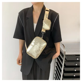 Модная глянцевая маленькая квадратная сумка в стиле ретро, универсальные сумки через плечо, женская сумка через плечо с брелком, кошелек, кошельки и сумки