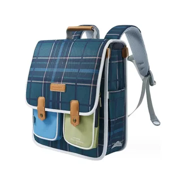 Модный школьный рюкзак в клетку для детей, легкие водонепроницаемые ортопедические рюкзаки на плечи, 2023 Новые детские Японские школьные сумки