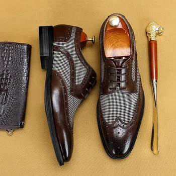 Мужские модельные туфли с кожаной вентиляцией, модная мужская обувь Bullock, Мужская официальная деловая повседневная весенняя дизайнерская обувь для мужчин