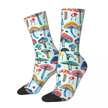 Мужские носки в стиле ретро Alice's Mushrooms с рисунком гриба в уличном стиле Унисекс, подарок на носок Crazy Crew