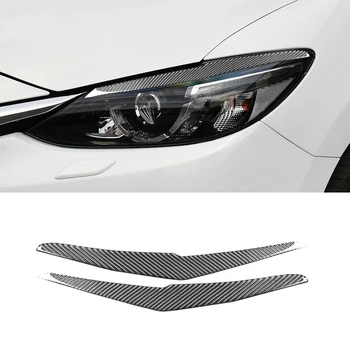 Наклейки для бровей и век на фары, Накладка на крышку фары, Мягкое углеродное волокно для Mazda 3 Axela 2017 2018 Аксессуары