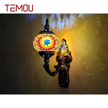 Настенные светильники в этническом стиле TEMOU, ретро-ностальгический Романтический креативный декор для коридора, спальни