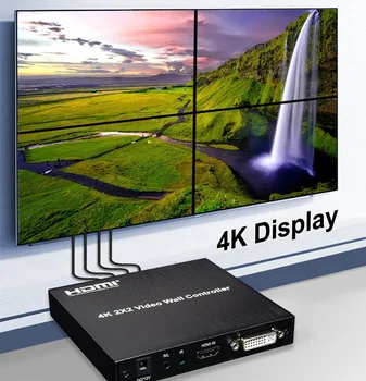 Настенный Контроллер Телевизора 4K 2x2 HDMI с Мультимониторным Процессором Для Сращивания 1X2 1X4 1X3 2X1 3x1 4X1 Видеостены Для Сшивки Экрана
