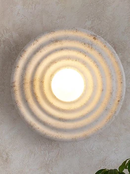 Настенный светильник Wabi-sabi Round Circle В Японском Стиле, Коридор, Проход, Гостиная, Бра Для Проживания в Семье, Ретро Прикроватный Декор для спальни, Светодиодный Светильник