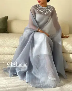 Новые платья для выпускного вечера в Саудовской Аравии с длинными рукавами и круглым вырезом длиной до щиколоток, расшитые бисером, Вечернее платье для официальных мероприятий, Женское вечернее платье