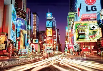 нью-Йорк, Бродвей, Тайм-сквер, высококачественные фоны для сценической фотографии с компьютерной печатью