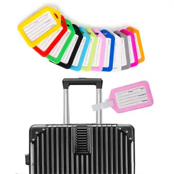 Пластиковая Идентификационная этикетка для багажа Новая Красочная Прямоугольная Карточка-ключ Имя Держатель идентификационного адреса Дорожные Принадлежности Бирка Для Посадочной сумки багажа