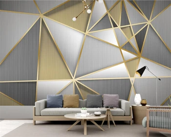 Пользовательские 3D фрески мода современный минималистичный свет роскошные геометрические линии обои гостиная спальня индустриальный стиль фотообои
