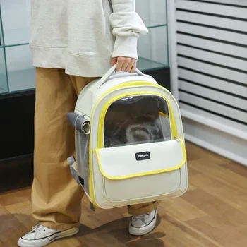 Портативная дышащая задняя прозрачная сумка для домашних животных, рюкзак для кошек и собак, многофункциональная переноска, для переноски, Новинка 2023 года