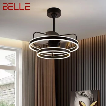Потолочный вентилятор BELLE Nordic, современный креативный дизайн, Светодиодная лампа 3 цветов, пульт дистанционного управления для домашнего декора, Гостиная, Спальня