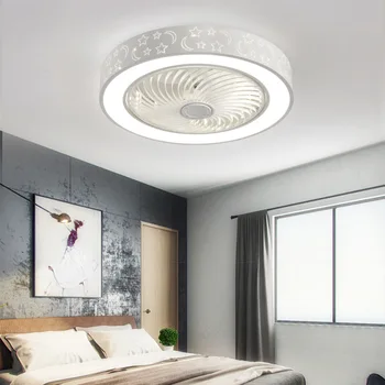 Потолочный вентилятор в скандинавской спальне с дистанционным управлением, невидимый вентилятор, бесшумный потолочный простой вентилятор, бесплатная доставка