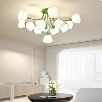 Потолочный светильник для гостиной во французском пасторальном кремовом стиле, современный и минималистичный rose bell orchid