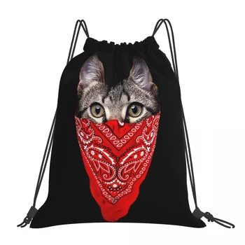 Рюкзаки Gangster Cat, многофункциональные портативные сумки на шнурке, спортивная сумка с завязками, сумка для книг для мужчин и женщин, школьная сумка
