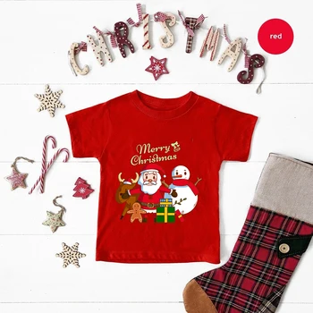 С Рождеством Христовым, детская футболка, Рождественские дети, Детские футболки, топы, детская одежда с мультяшным принтом, Детская праздничная одежда